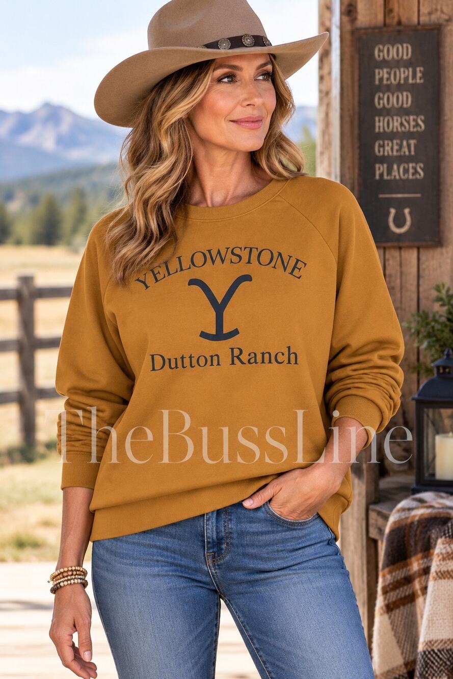 FACDIBY Yellowstone Dutton Ranch Sweatshirt Women XL Brown Western Cowboy NWT